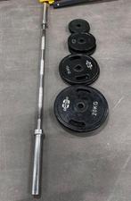 100kg Olympische Gewichten , Olympische Barbell 220cm, Sport en Fitness, Fitnessmaterialen, Ophalen, Gebruikt, Halterschijven