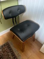 Design Stoel - Zwart Leer, Huis en Inrichting, Ophalen, Zwart, Zo goed als nieuw, Eén