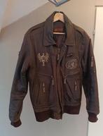 Mel Polo Leren Jas Maat M + Wollen Kraag, Ophalen, Bruin, Maat 48/50 (M), Mel polo