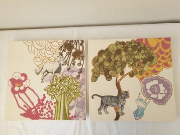 Twee keramiek wandplaquettes, ontwerp Concetta Gallo  beschikbaar voor biedingen