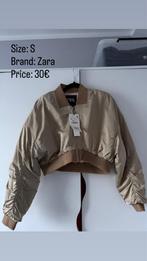 Zara Bomberjack Beige Maat S, Kleding | Dames, Beige, Ophalen of Verzenden, Zo goed als nieuw, Jasje