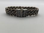X622 Prachtige zilveren gevlochten armband robuust, Ophalen of Verzenden, X, Zilver, Zilver