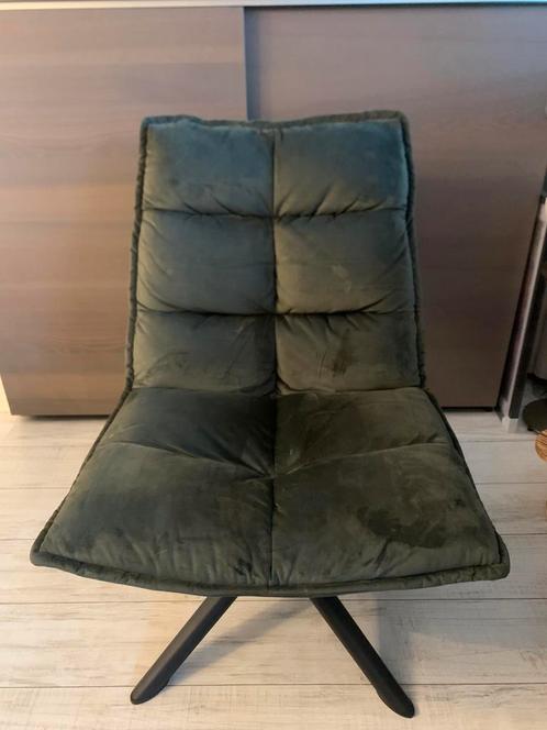 Fauteuil Clayton, velvet groen, Leen Bakker, Huis en Inrichting, Fauteuils, Zo goed als nieuw, Metaal, Stof, 50 tot 75 cm, 75 tot 100 cm