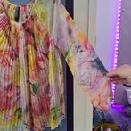 Sao Paulo kleurrijke plissé blouse tuniek – maat L art 49375, Maat 38/40 (M), ., Ophalen of Verzenden, Zo goed als nieuw