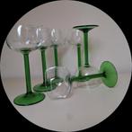 6 Luminarc Elzas Emerald France wijnglazen rechte voet groen, Verzamelen, Glas en Borrelglaasjes, Ophalen of Verzenden