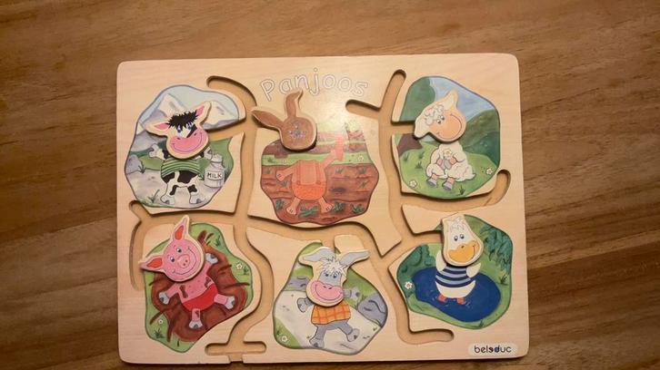 Beleduc Houten Puzzel - Boerderijdieren, Kinderen en Baby's, Speelgoed | Kinderpuzzels, Zo goed als nieuw, 2 tot 4 jaar, Minder dan 10 stukjes