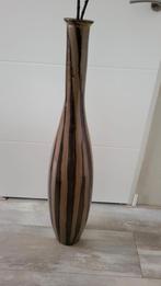 Hoge gestreepte vaas, Huis en Inrichting, Woonaccessoires | Vazen, Ophalen, Overige kleuren, 75 cm of meer, Glas