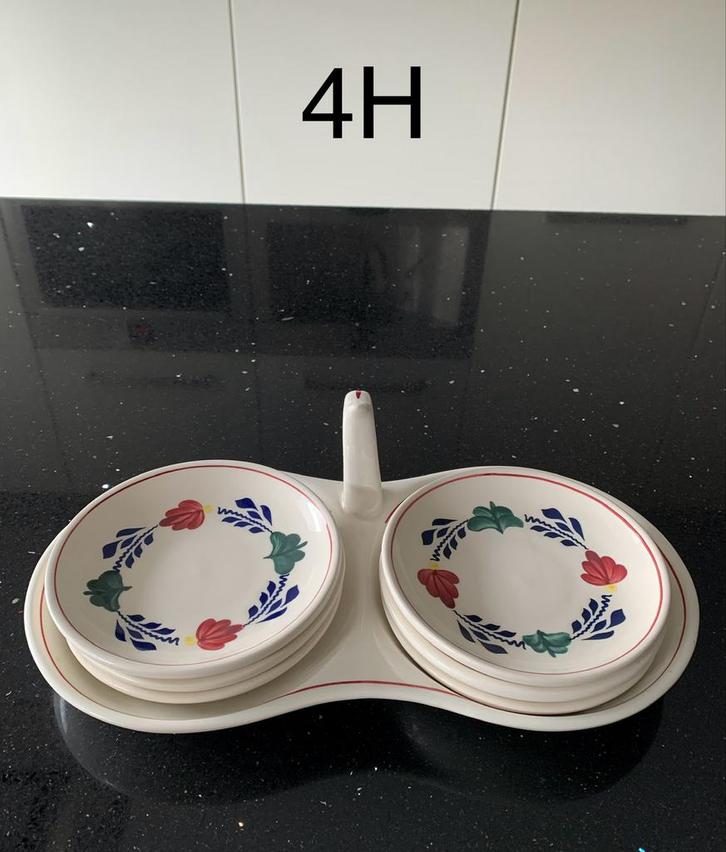 Boerenbont Petitfours Set - 6 Schaaltjes, Huis en Inrichting, Keuken | Servies, Zo goed als nieuw, Schaal of Schalen, Boerenbont