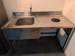 Rvs keukenblok met spoelbak, Huis en Inrichting, Keuken | Keukenelementen, Ophalen, Gebruikt, 100 tot 150 cm, 75 cm of meer