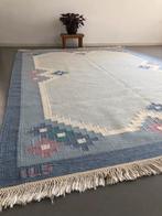 Vintage Zweedse wollen röllakan vloerkleed gesigneerd ILS, Scandinavisch design, Geen, 150 tot 200 cm, 200 cm of meer