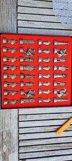 Antieke zwaar tinnen schaakspel, Antiek en Kunst, Ophalen of Verzenden