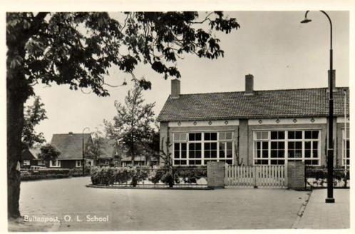 Buitenpost, O.L. School - ongelopen, Verzamelen, Ansichtkaarten | Nederland, Ongelopen, Friesland, 1920 tot 1940, Ophalen of Verzenden