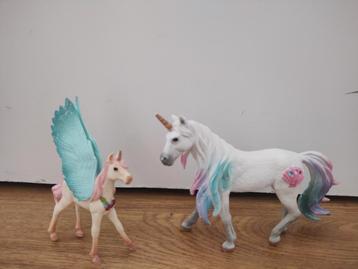 Schleigh set van 2 Unicorns / Eenhoorns met glitters  beschikbaar voor biedingen