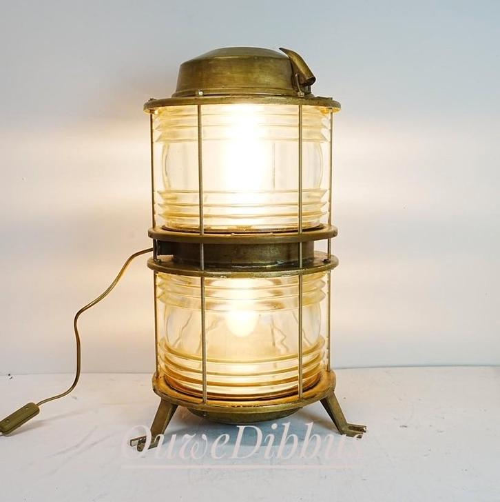 Vintage Industria Rotterdam  Scheepslamp / Tafellamp., Huis en Inrichting, Lampen | Hanglampen, Gebruikt, 50 tot 75 cm, Ophalen