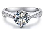 Prachtige ring van deels  wit goud met Moissanite, Ophalen, Wit, Nieuw, 17 tot 18