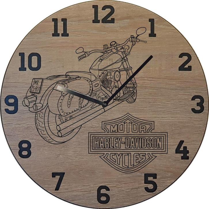 Themaklok met een Harley Davidson motor als thema, Huis en Inrichting, Woonaccessoires | Klokken, Nieuw, Wandklok, Ophalen of Verzenden
