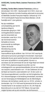 Goselink Minister Justitie- Amsterdam- Buchenwald WW2, Verzamelen, Bidprentjes en Rouwkaarten, Bidprentje, Verzenden