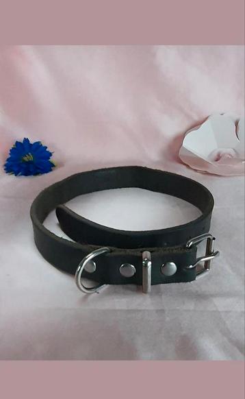 Honden halsband van echt leer 56cm bruin 