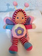 vlinder pop knuffel met piepje, rammeltje en knisper, Ophalen of Verzenden, Gebruikt, Overige typen