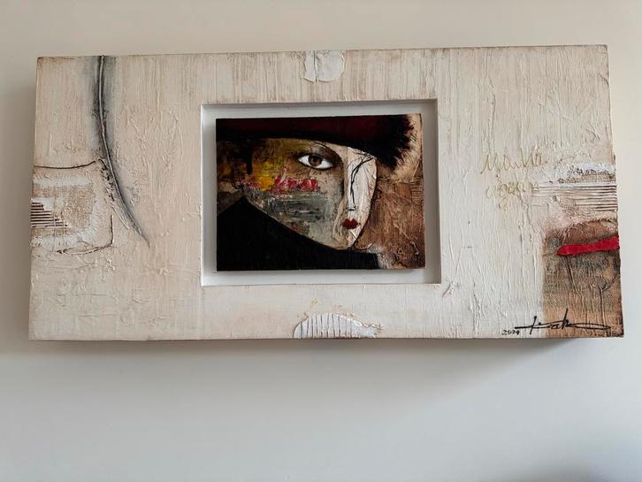 Kancho Kanev - Mama - Gesigneerd Schilderij + Gedicht, Antiek en Kunst, Kunst | Schilderijen | Klassiek, Ophalen