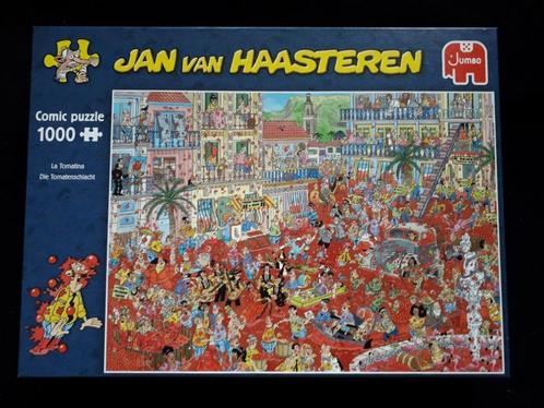 Jan van Haasteren - La Tomatina, Hobby en Vrije tijd, Denksport en Puzzels, Zo goed als nieuw, Legpuzzel, 500 t/m 1500 stukjes