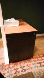 Archiefkastje, kantoor ladekastje met wielen - zwart, hout, Huis en Inrichting, Kasten | Roldeurkasten en Archiefkasten, Ophalen