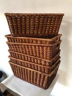 Zes 6 rieten mandjes 40x29x15 cm vakkenkast, Ophalen, Zo goed als nieuw, Rechthoekig, Riet