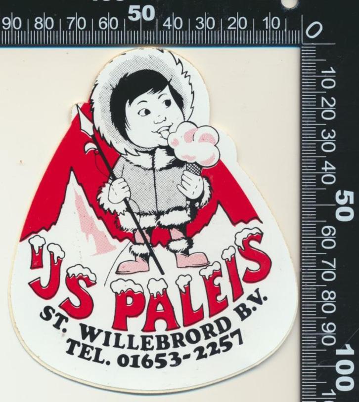 Sticker: IJs Paleis - Sint Willebrord (3), Verzamelen, Stickers, Zo goed als nieuw, Bedrijf of Vereniging, Ophalen of Verzenden