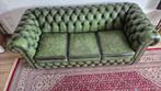Chesterfield bank leer groen, Huis en Inrichting, Ophalen, Gebruikt, 150 tot 200 cm, Chesterfield