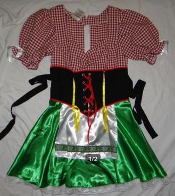 Leuk rood/groen/zwart TIROLER/ALPENMEISJE/DIRNDL jurk (1)  beschikbaar voor biedingen