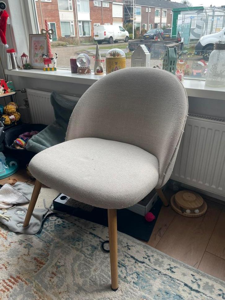 Creme kleurige jysk stoel, Huis en Inrichting, Fauteuils, Gebruikt, Hout, Stof, 50 tot 75 cm, 75 tot 100 cm, Ophalen