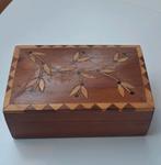 houten kistje met ingelegd motief – Vintage sieradendoos, Ophalen, Minder dan 50 cm, Minder dan 50 cm