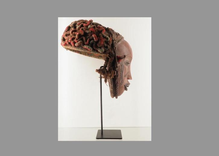 Div Afrikaanse kunst oa oud masker eigen verz. (120723-03), Antiek en Kunst, Kunst | Niet-Westerse kunst, Ophalen of Verzenden