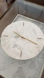 Ronde marmeren wandklok – 43 cm – goud wijzers, Ophalen of Verzenden, Zo goed als nieuw, Wandklok