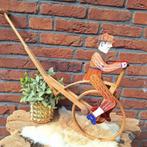 Antiek houten duwspeelgoed 'Man op een Velocipede fiets', Antiek en Kunst, Curiosa en Brocante, Ophalen of Verzenden