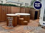 Direct LEVERBARE LUXE HOTTUB~intern~4pers~thermowood~316 rvs, Tuin en Terras, Zwembad-toebehoren, Ophalen of Verzenden, Zo goed als nieuw