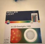 Muller Licht LED Downlights RGB met remote nieuw in doos, Ophalen, Led-lamp, Minder dan 30 watt, Soft of Flame