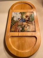 Houten dienblad met keramische tegel - Nederlands tafereel, Antiek en Kunst, Ophalen of Verzenden