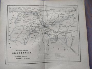 02/ Groningen Arrondissement met o.a. Haren Litho Fehse 1862 beschikbaar voor biedingen