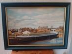 Schilderij van Binnenvaartschip Nocotrans, Antiek en Kunst, Kunst | Schilderijen | Klassiek, Ophalen of Verzenden
