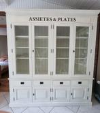 Witte Buffetkast met Glazen Deuren, Huis en Inrichting, Kasten | Buffetkasten, 150 tot 200 cm, Ophalen of Verzenden, 25 tot 50 cm