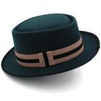 Groene wollen pork pie hoed / heren dames porkpie bowler, Kleding | Heren, Hoeden en Petten, Verzenden, Nieuw, Hoed