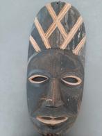 Afrikaans houten masker 2001 of ouder 47x23 cm zwart wit, Ophalen of Verzenden