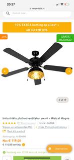 Plafon ventilator zwart/goud, Witgoed en Apparatuur, Ventilatoren, Tafelventilator, Zo goed als nieuw, Ophalen