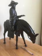 bronzen paard met ruiter Confucius, Antiek en Kunst, Ophalen of Verzenden, Brons