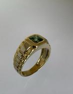 14 karaat heren Rolex ring met groene edelsteen, Sieraden, Tassen en Uiterlijk, Ringen, Ophalen of Verzenden, Zo goed als nieuw