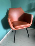 1 stoel, kunstleer met zwarte metalen poten, Huis en Inrichting, Stoelen, Ophalen, Zo goed als nieuw, Bruin, Eén