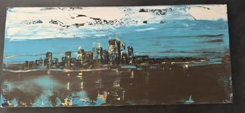 Abstract stadsgezicht, acryl op doek, J.Kat beschikbaar voor biedingen