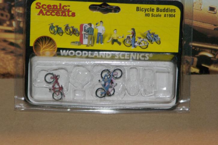 Woodland Scenics H0 A1904 SCENIC ACCENTS 3 Fietsen NIEUW, Hobby en Vrije tijd, Modeltreinen | H0, Nieuw, Brug, Tunnel of Gebouw