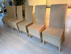 6 Originele Lloyd Loom stoelen, Huis en Inrichting, Stoelen, Ophalen, Gebruikt, Bruin, Riet of Rotan